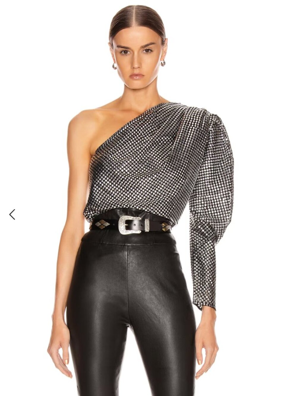 NWT IRO Serifos One Shoulder Studded Top XS 0 2 (FR 34)